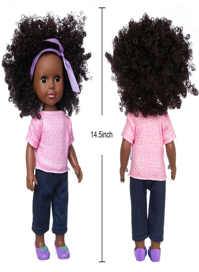 Ecore Fun 14.5 Inch Black Doll 14.5 Inch Baby Girl Doll and Clothes and Accessories Set African Washable Realistic Silicone Girl Dolls - Best Gift for Girls - Image 5